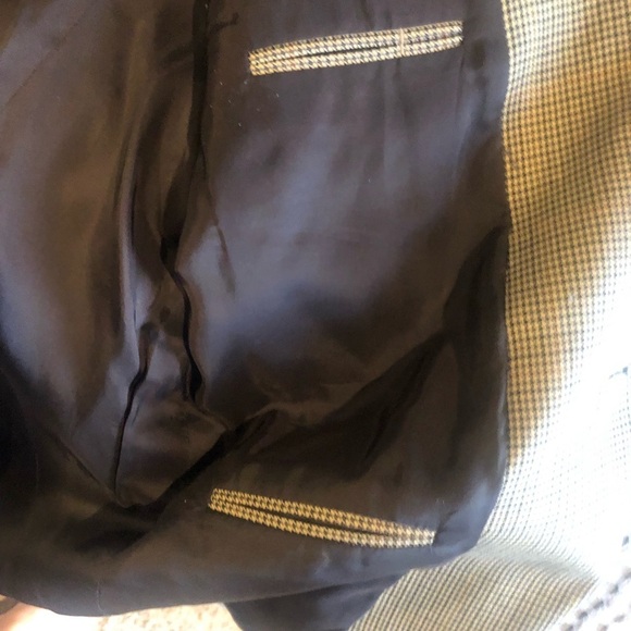 Jos A Banks Wool Blazer Sports Coat Tan Gun club check 42R - Picture 10 of 16